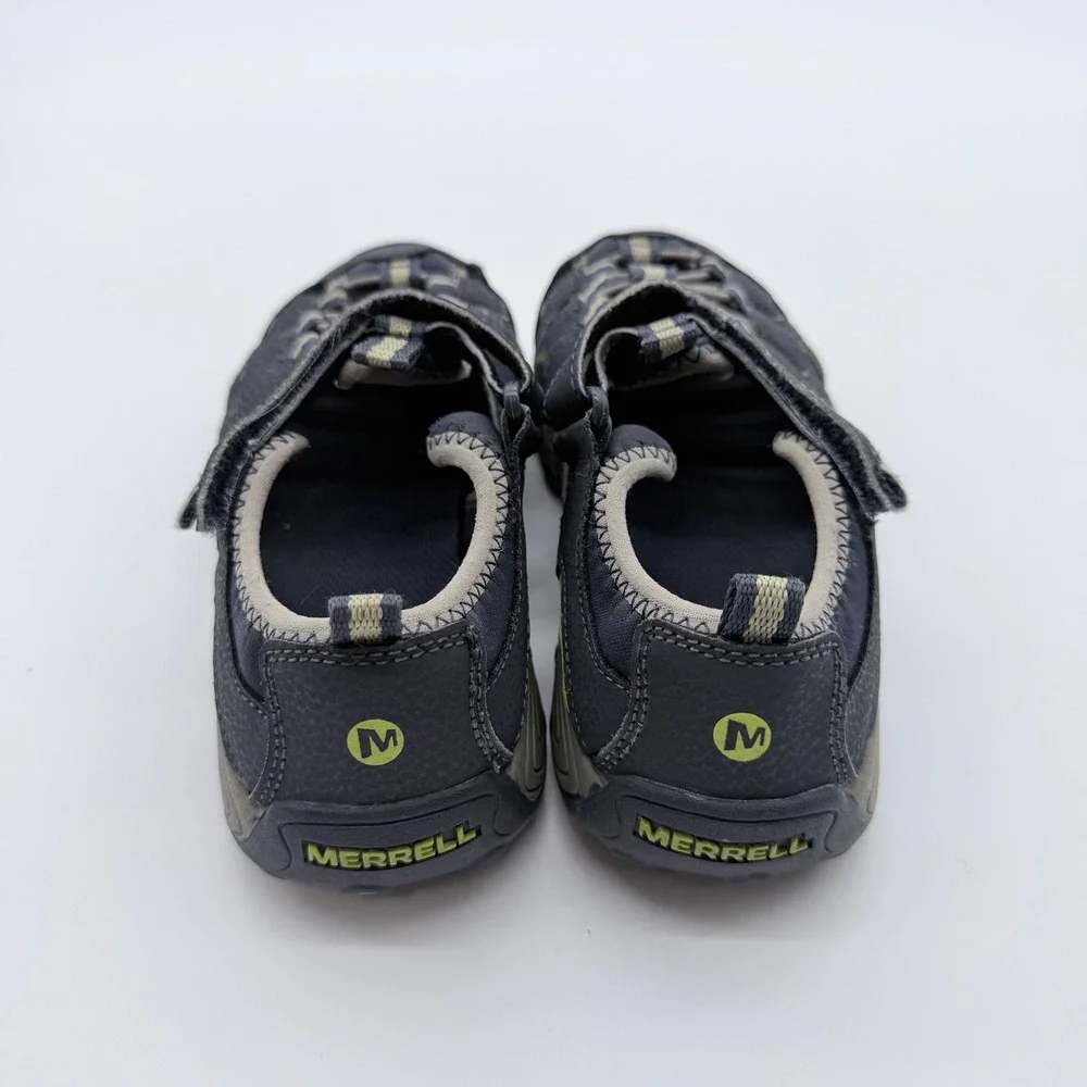 Merrell Hydro Kids Water‎ Sandals Grey Lime Green Size 2M MC54859 Hiking Shoes